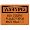 Signmission OSHA Sign, Low Ceiling Please Watch Your Head!, 14in X 10in Rigid Plastic, 10" W, 14" L, Landscape OS-WS-P-1014-L-12238 - alternate 1